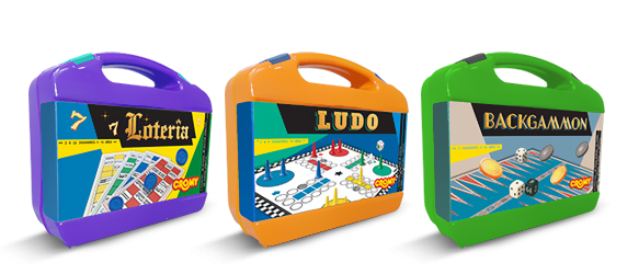 Juegos en Valija: Ludo, Loteria, BackGammon
